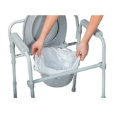 Folding Steel Commode Combo with Absorbent Commode Liners