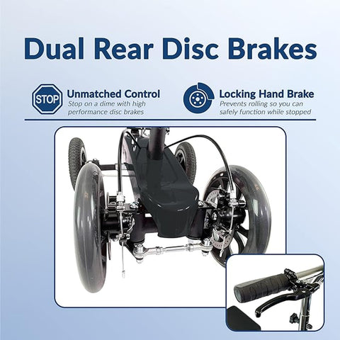 KneeRover Hybrid Fusion Knee Scooter Patented All Terrain Crutch Alternative with 4 Wheel Steering