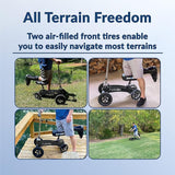 KneeRover Hybrid Fusion Knee Scooter Patented All Terrain Crutch Alternative with 4 Wheel Steering