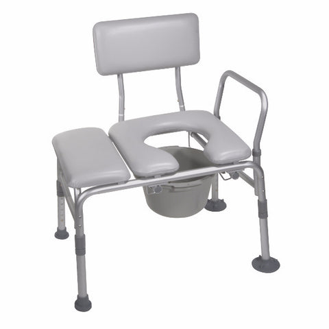 Drive Medical Padded Seat Transfer Bench with Commode Opening - Purecartstore