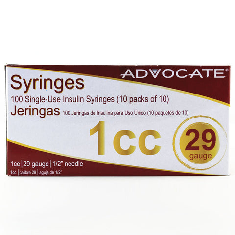 Advocate Insulin Syringes Box of 100 - Purecartstore