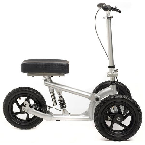 KneeRover PRO All Terrain Knee Scooter with Shock Absorber - Silver