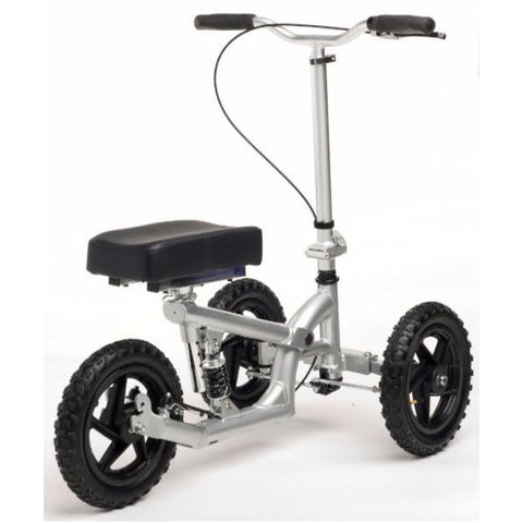 KneeRover PRO All Terrain Knee Scooter with Shock Absorber - Silver