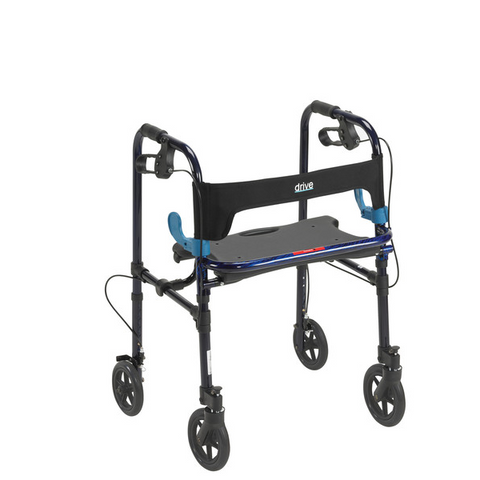 Clever Lite Walker Rollator, Adult, 8" Wheels, Flame Blue - Purecartstore