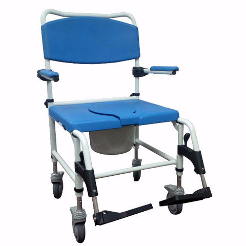 Drive Medical Bariatric Aluminum Rehab Shower Commode Chair - Purecartstore