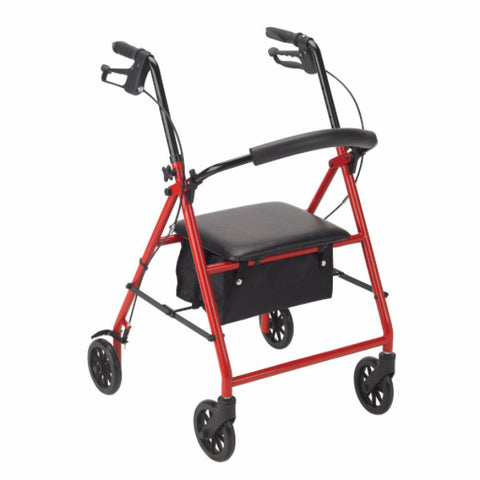 Drive Medical Four Wheel Rollator with 6" Wheels - Purecartstore
