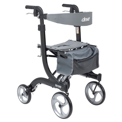 Nitro Euro Style Tall Walker Rollator 10" Casters - Purecartstore