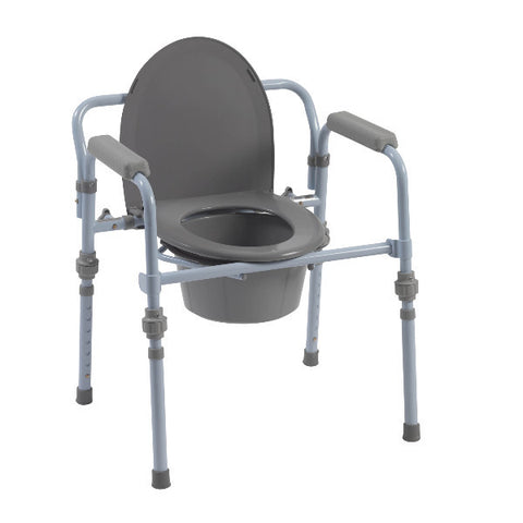Drive Medical Folding Bedside Commode with Bucket and Splash Guard - Purecartstore