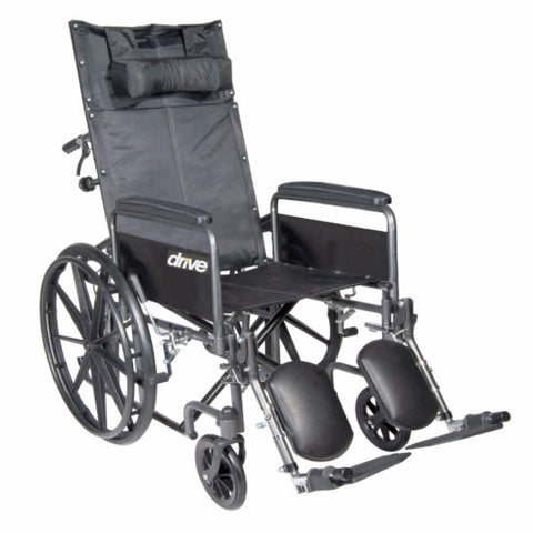 Silver Sport Reclining Wheelchair With Elevated Leg Rests - Purecartstore